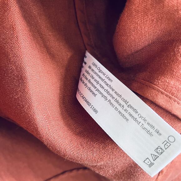 Eileen Fisher 100% Organic Linen Blazer Small 4 6 Jacket Rust Orange Lagenlook - Picture 6 of 7
